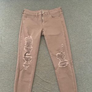American Eagle distressed jeans - clay colored
